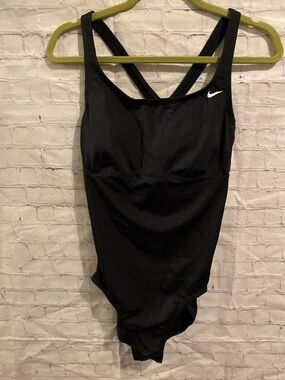Nike Black Women's One-Piece Swim Suit with Crossback Straps